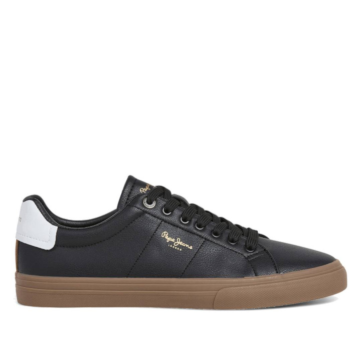 Sabatilles esportives Pepe Jeans kenton base negres amb la sola caramel - Querol online