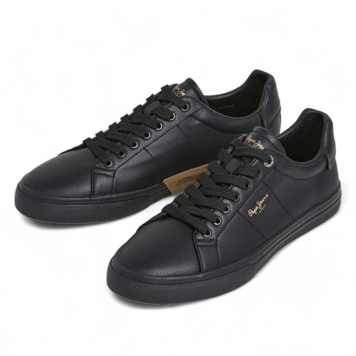 Zapatillas deportivas Pepe Jeans kenton rise negras con detalles marrones - Querol online