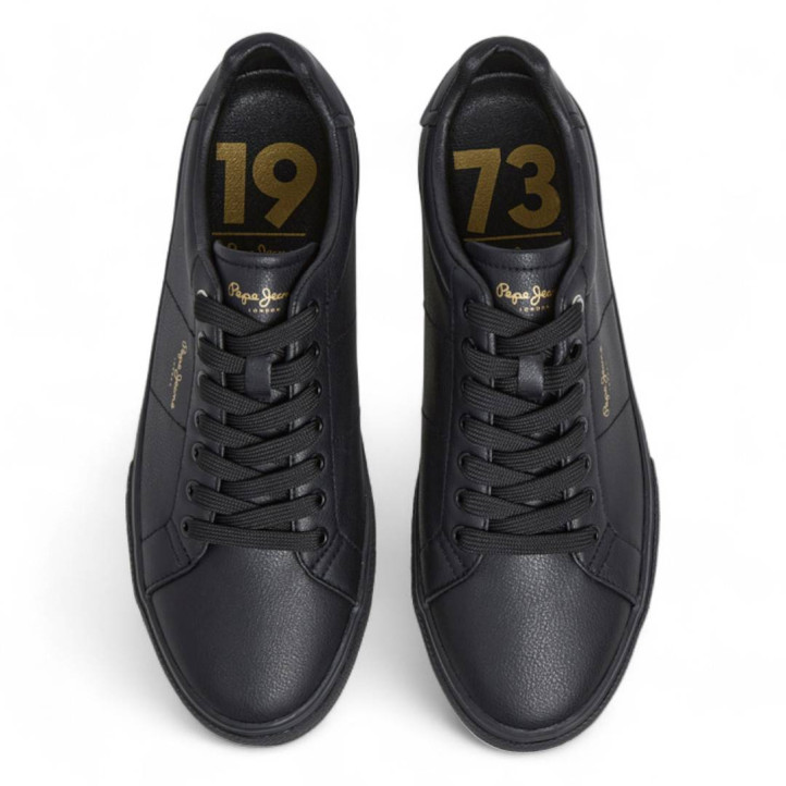 Zapatillas deportivas Pepe Jeans kenton rise negras con detalles marrones - Querol online
