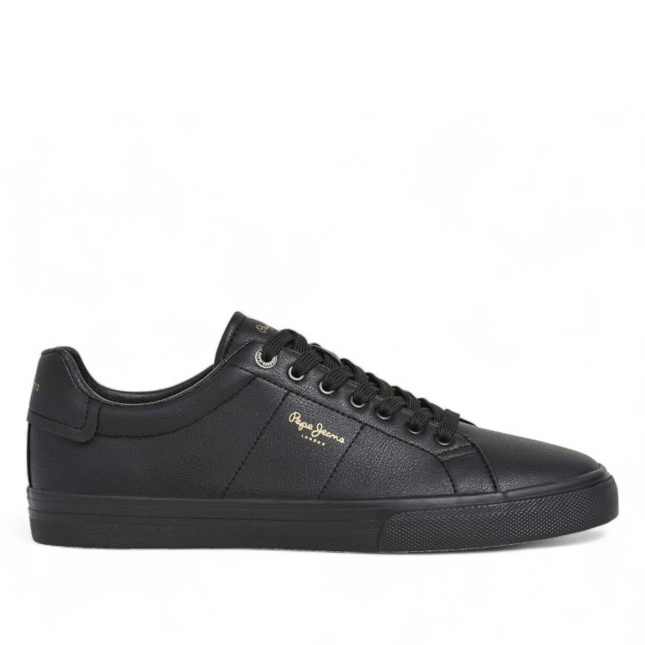 Zapatillas deportivas Pepe Jeans kenton rise negras con detalles marrones - Querol online