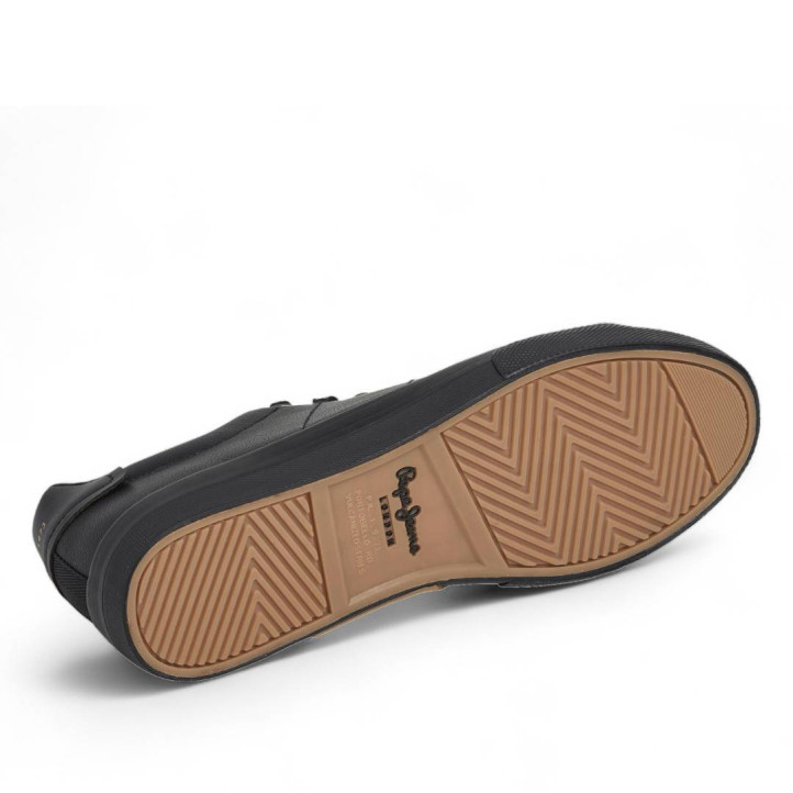 Zapatillas deportivas Pepe Jeans kenton rise negras con detalles marrones - Querol online