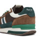 Zapatillas deportivas Pepe Jeans kingston college marrones con detalles verdes y blancos - Querol online