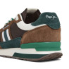 Zapatillas deportivas Pepe Jeans kingston college marrones con detalles verdes y blancos