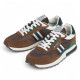 Zapatillas deportivas Pepe Jeans kingston college marrones con detalles verdes y blancos - Querol online