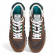 Zapatillas deportivas Pepe Jeans kingston college marrones con detalles verdes y blancos - Querol online