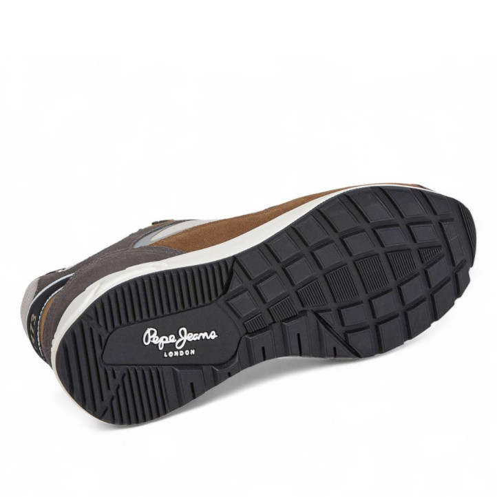Zapatillas deportivas Pepe Jeans marlon sport taupe con paneles marrones - Querol online