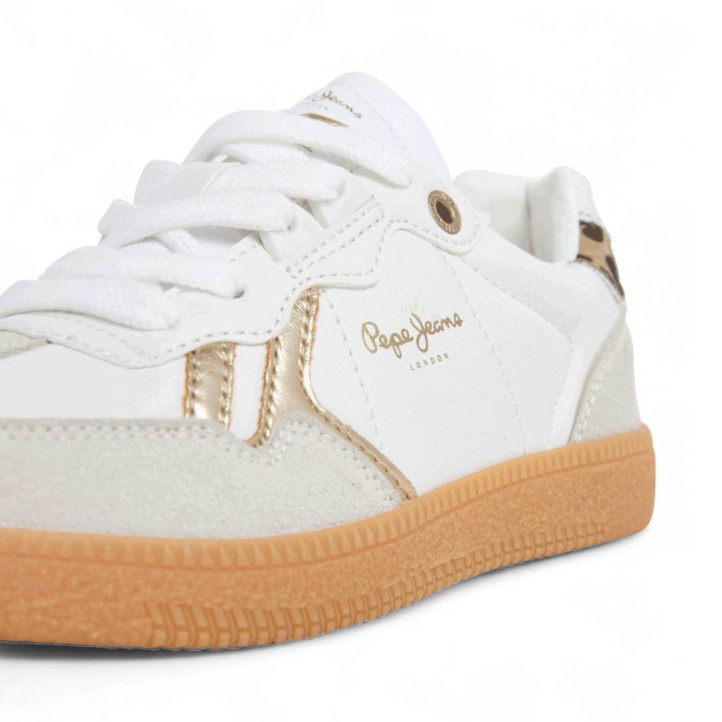 Zapatillas deporte Pepe Jeans ball fierce blancas con panel de animal print - Querol online