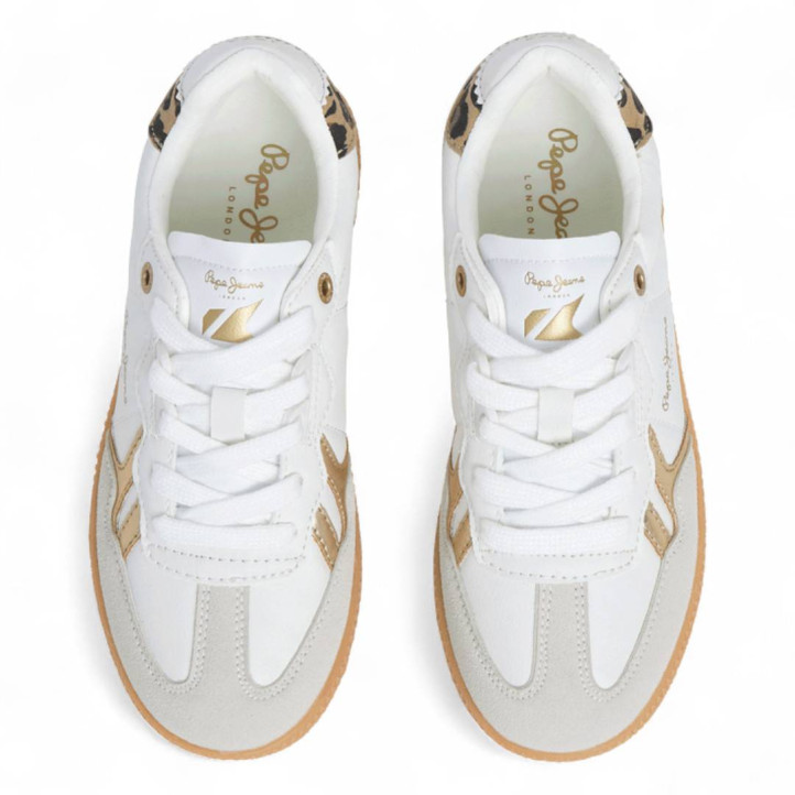 Zapatillas deporte Pepe Jeans ball fierce blancas con panel de animal print - Querol online