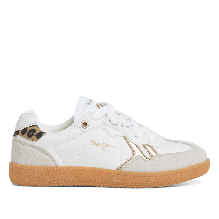 Zapatillas deporte Pepe Jeans ball fierce blancas con panel de animal print - Querol online
