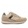 Zapatillas urban Mustang joggo sai beige con talón verde