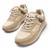 Zapatillas urban Mustang joggo sai beige con talón verde