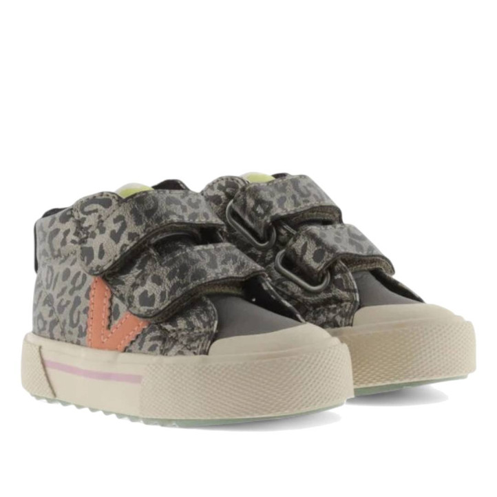 Zapatillas altas Victoria tribu con tiras metalizadas, animal print y flúor - Querol online