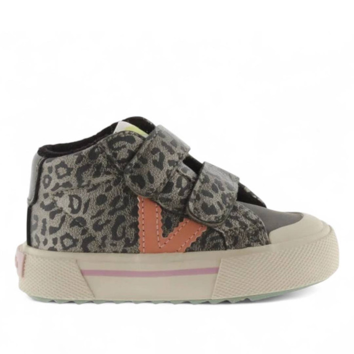 Zapatillas altas Victoria tribu con tiras metalizadas, animal print y flúor - Querol online