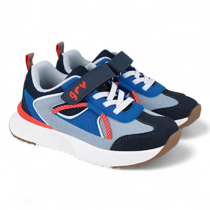 ZAPATILLAS DEPORTE GARVALIN DE NIñO AZUL 251812A - Querol online