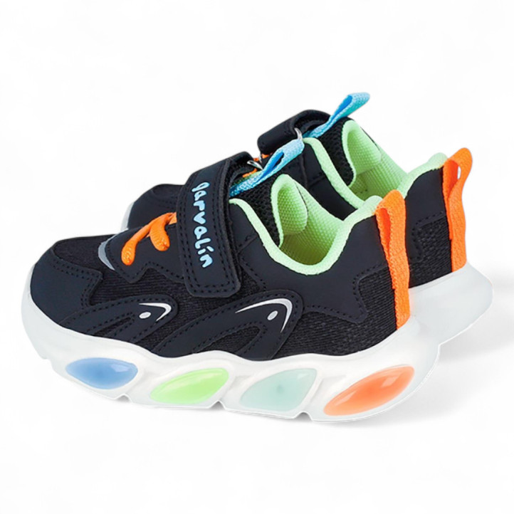 ZAPATILLAS DEPORTE GARVALIN DE NIñO NEGRO 251808A - Querol online