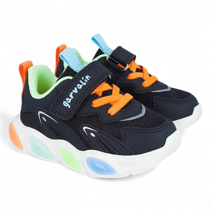 ZAPATILLAS DEPORTE GARVALIN DE NIñO NEGRO 251808A - Querol online