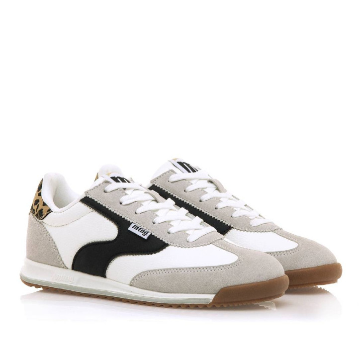 Zapatillas urban Mustang olymic blancas con panel de animal print - Querol online