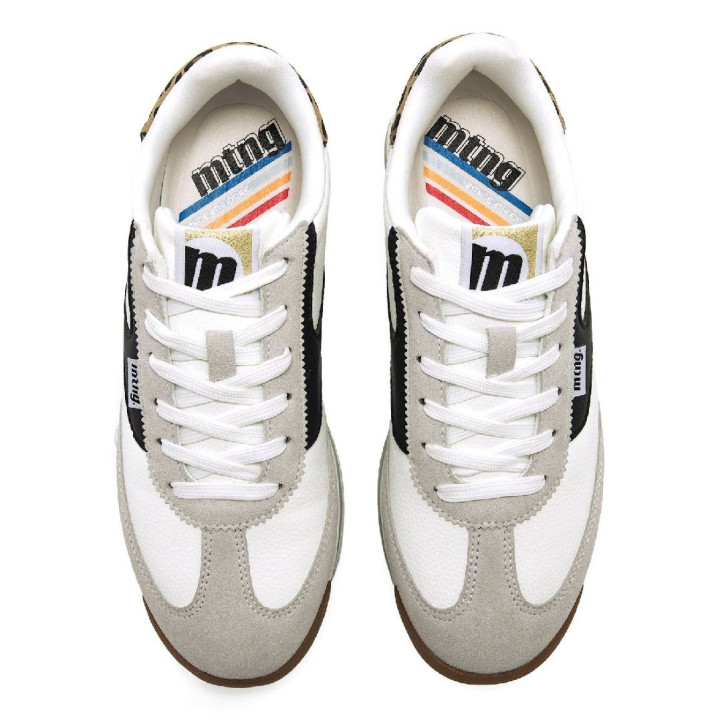 Zapatillas urban Mustang olymic blancas con panel de animal print - Querol online