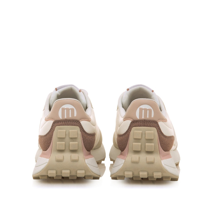 Zapatillas urban Mustang zinc blancas con tonos crema - Querol online