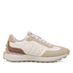 Zapatillas urban Mustang zinc blancas con tonos crema - Querol online