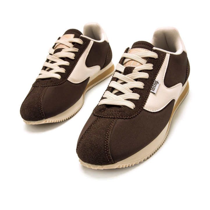 Sabatilles urban Mustang olympic z marrons amb detalls en crema - Querol online