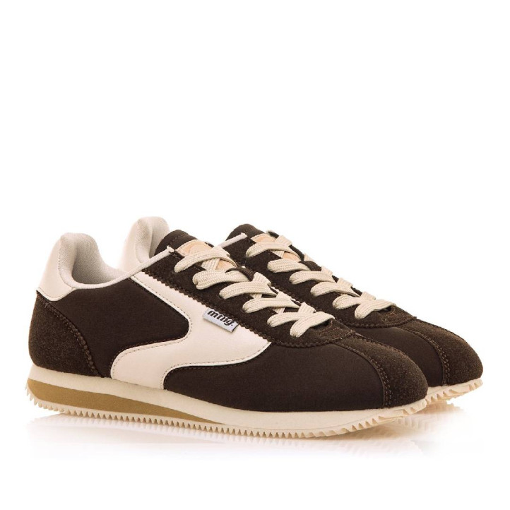 Sabatilles urban Mustang olympic z marrons amb detalls en crema - Querol online