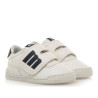 Sabatilles esport Mustang free baby blanques amb panells blaus i velcro respectuoses