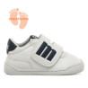 Zapatillas deporte Mustang free baby blancas con paneles azules y velcro respetuosas
