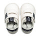 Zapatillas deporte Mustang free baby blancas con paneles azules y velcro respetuosas - Querol online