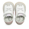 Zapatillas deporte Mustang free baby blancas y rosas con paneles de diferentes texturas respetuosas