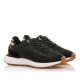 Zapatillas urban Mustang zinc negras con panel de animal print - Querol online