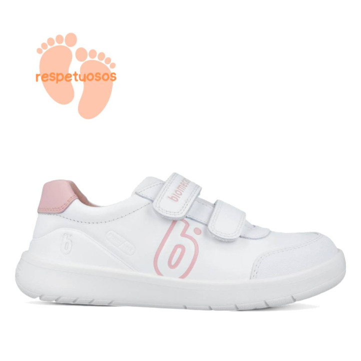 ZAPATILLAS DEPORTE BIOMECANICS DE NIñA BLANCO Y ROSA 251020D - Querol online