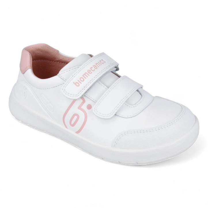 ZAPATILLAS DEPORTE BIOMECANICS DE NIñA BLANCO Y ROSA 251020D - Querol online
