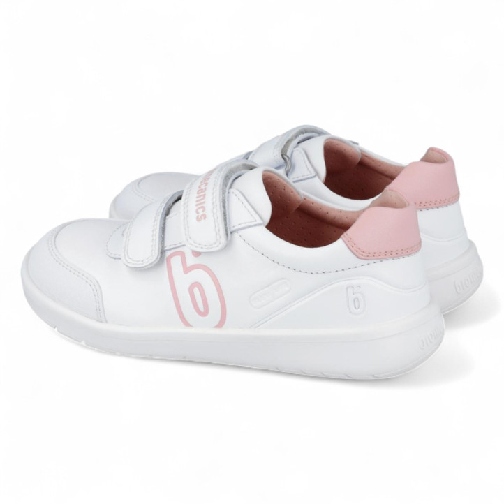ZAPATILLAS DEPORTE BIOMECANICS DE NIñA BLANCO Y ROSA 251020D - Querol online