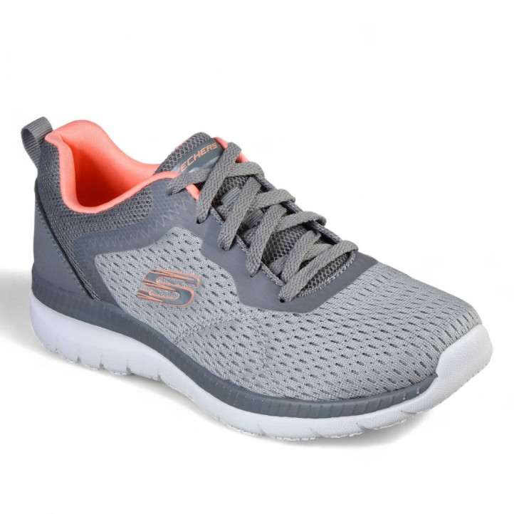Zapatillas deportivas Skechers bountiful quick path grises y coral - Querol online
