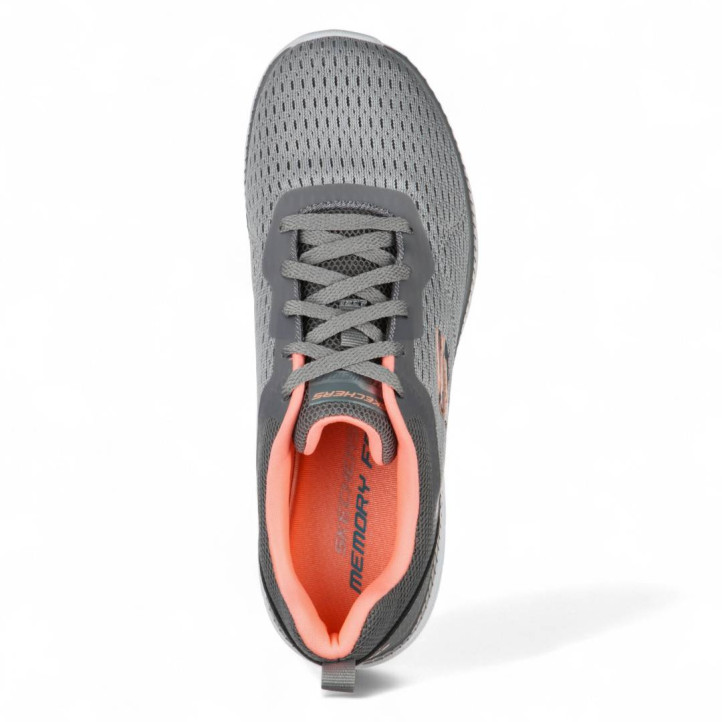 Zapatillas deportivas Skechers bountiful quick path grises y coral - Querol online