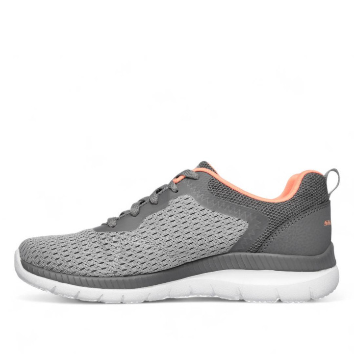 Zapatillas deportivas Skechers bountiful quick path grises y coral - Querol online