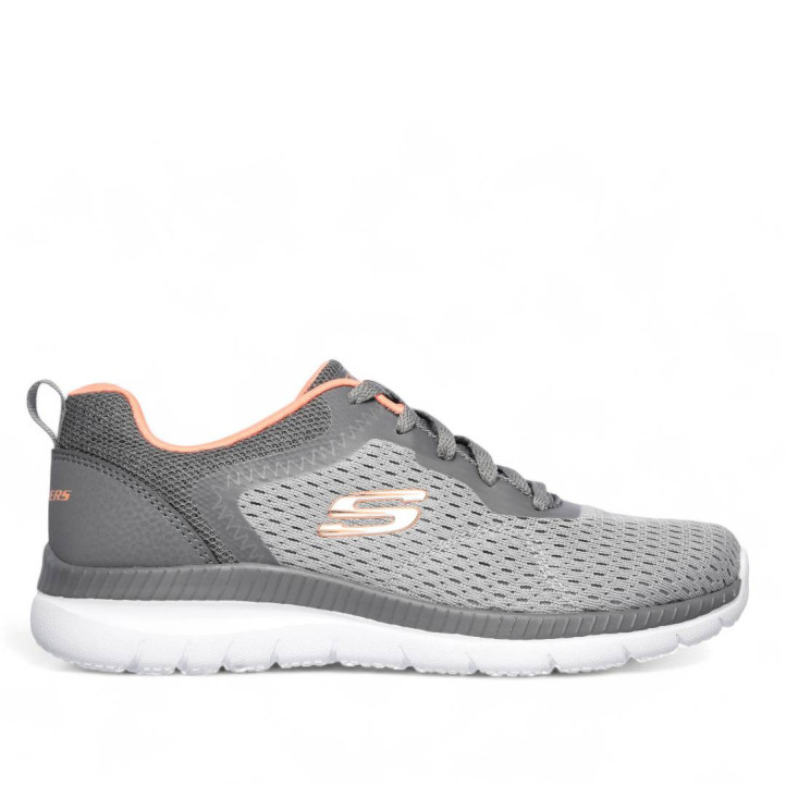 Zapatillas deportivas Skechers bountiful quick path grises y coral - Querol online