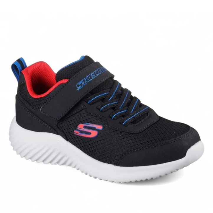 Sabatilles esport Skechers bounder negra amb detalls vermells - Querol online