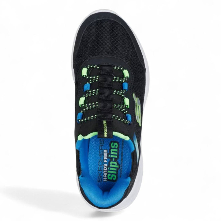 Zapatillas deporte Skechers slip-ins bounder brisk burst negras y azules - Querol online