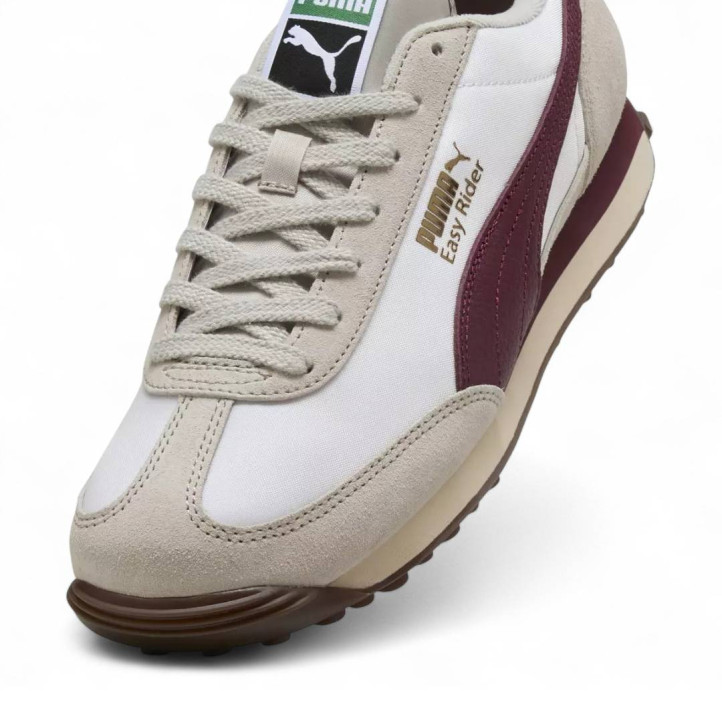 Zapatillas urban Puma easy rider vintage blancas y granates para mujer - Querol online