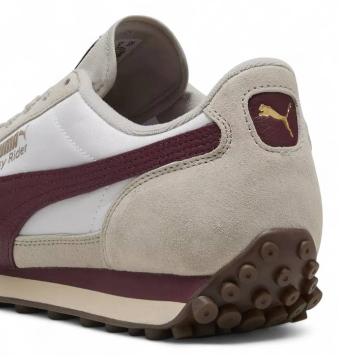 Zapatillas urban Puma easy rider vintage blancas y granates para mujer - Querol online