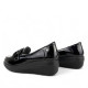 Zapatos cuña Mysoft negro con hebilla doble cuadrada y cuña - Querol online