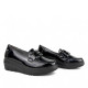 Zapatos cuña Mysoft negro con hebilla doble cuadrada y cuña - Querol online