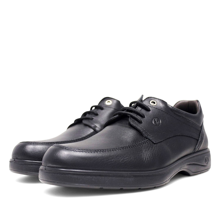 Zapatos vestir Luisetti negros con cordones de piel con plantilla extraible - Querol online