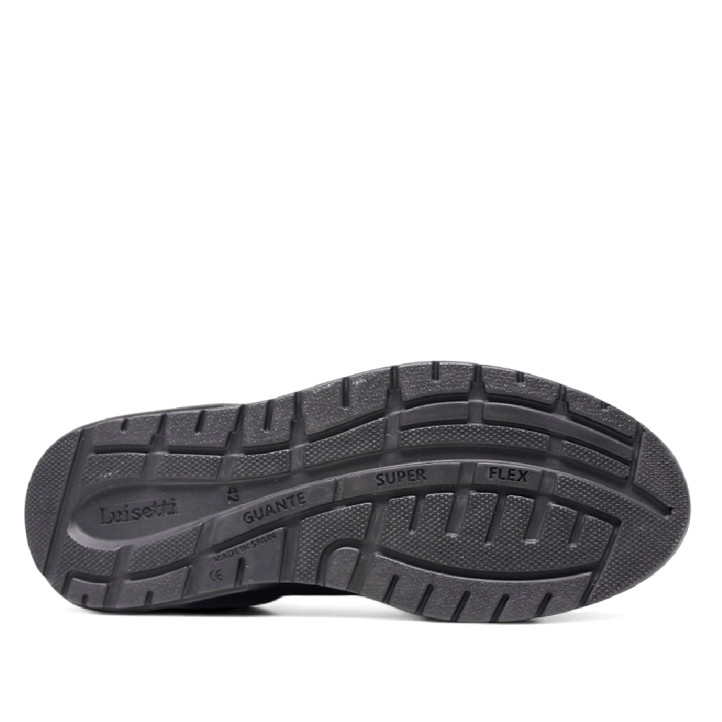 Zapatos sport Luisetti negros con cordones elásticos de piel y plantilla extraíble - Querol online
