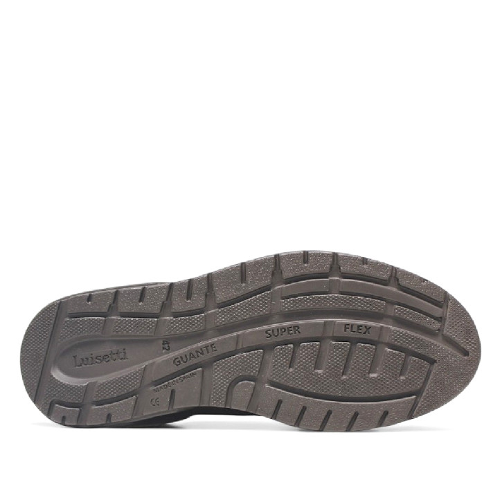 Sabates sport Luisetti marrons amb cordons elàstics de pell i plantilla extraible - Querol online