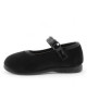 Zapatos Victoria alba negras efecto terciopelo y detalles en charol - Querol online