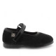 Zapatos Victoria alba negras efecto terciopelo y detalles en charol - Querol online