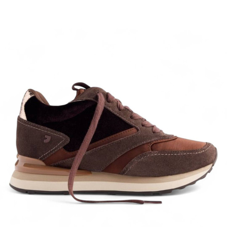 Zapatillas cuña Gioseppo landfall marrones con cuña interior - Querol online